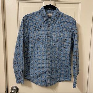 Cinch Blue and Yellow Patterned Men's Shirt